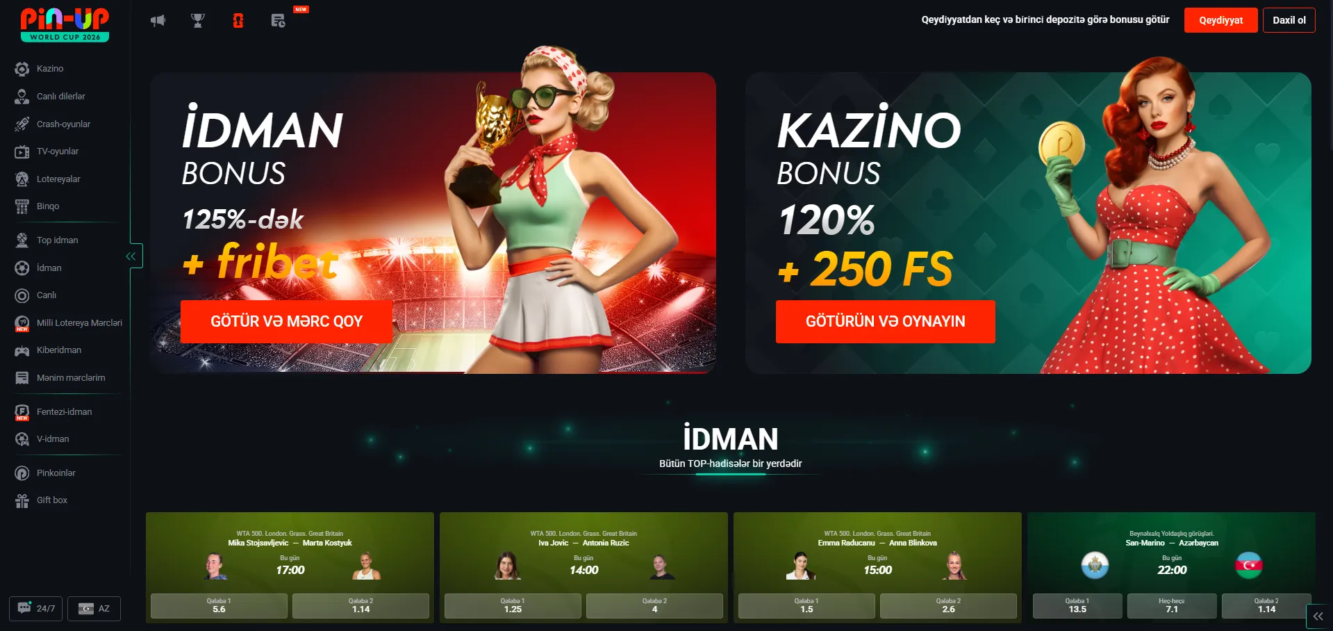 Pin-Up oyunu slot maşınları – növlər, provayderlər və qazanma şansları